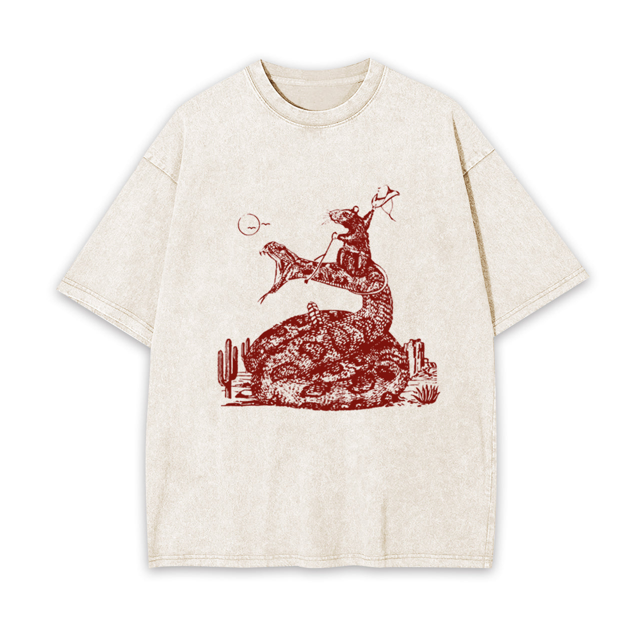 Funny Cowboy Mouse Garment-dye Tees