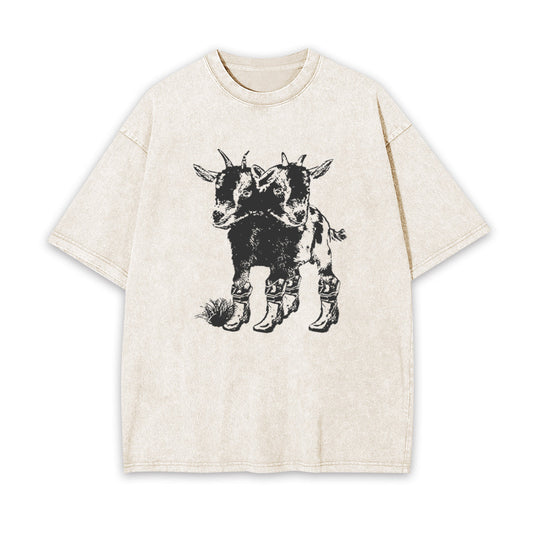 Two Headed Goat Garment-dye Tees