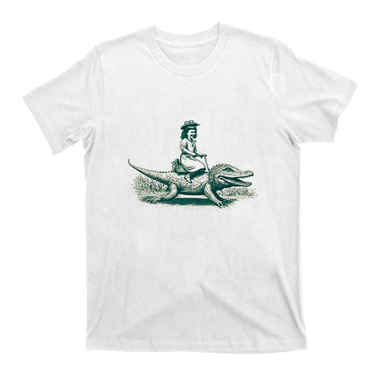 Girl Riding an Alligator T-Shirts