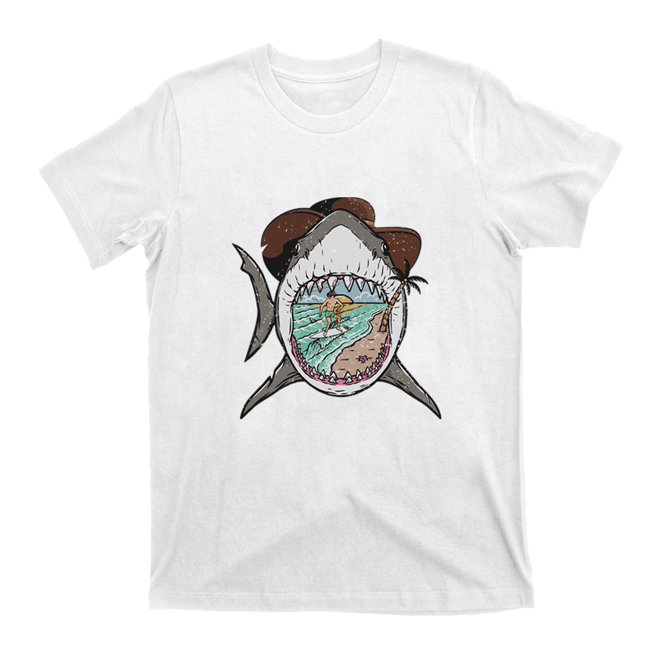 Surfing Shark Cowboy T-Shirts