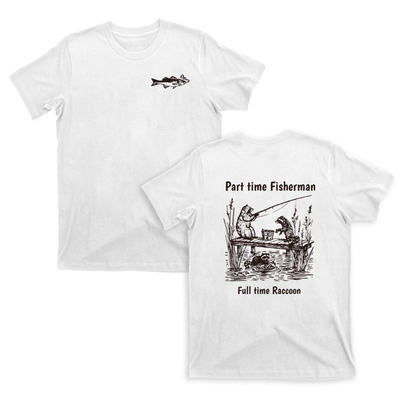 Fisherman Raccoon T-Shirts