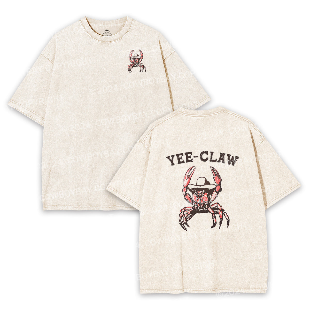 Yee Claw Yee Haw Crab Garment-dye Tees