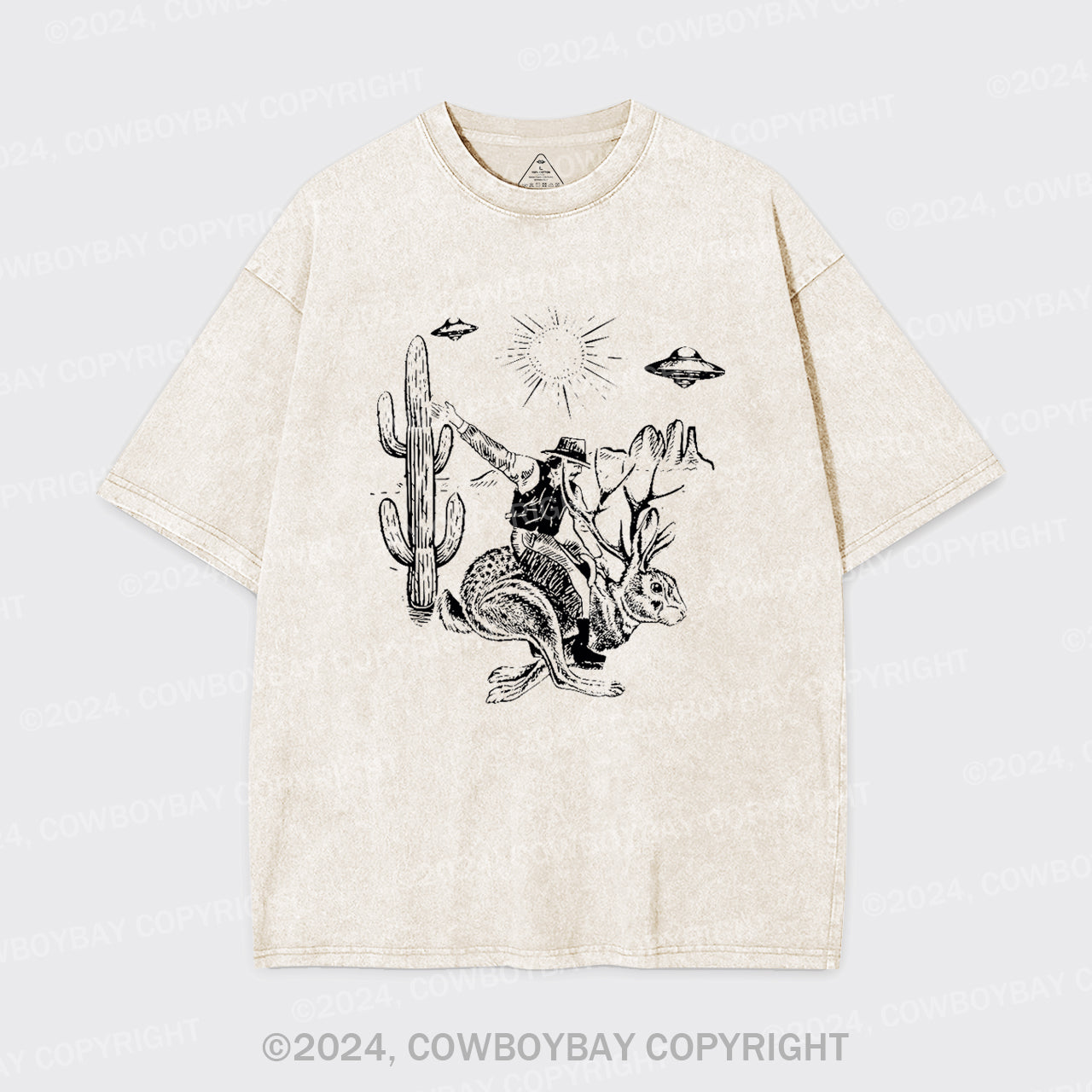 Cowboy Riding Jackalope Garment-dye Tees