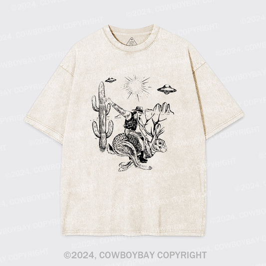 Cowboy Riding Jackalope Garment-dye Tees