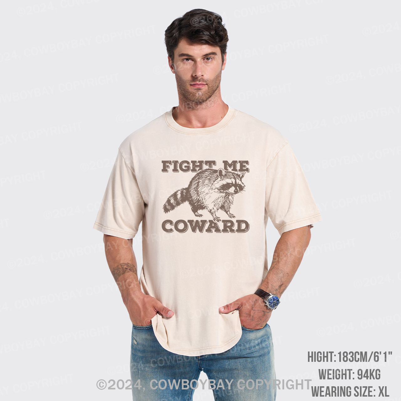 Fight Me Coward Garment-dye Tees