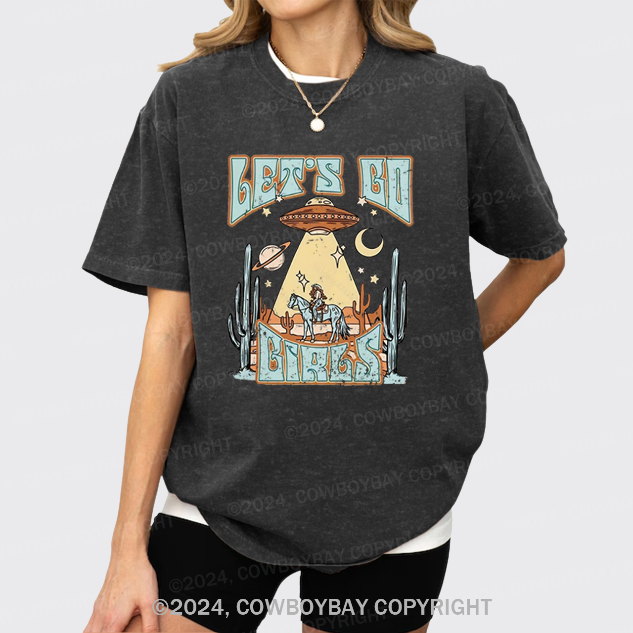 Cowgirls And Flying Saucers Garment-dye Tees