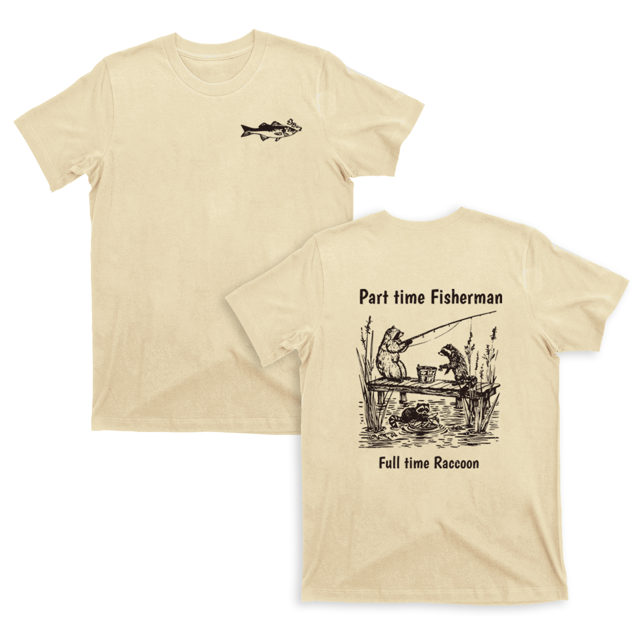 Fisherman Raccoon T-Shirts