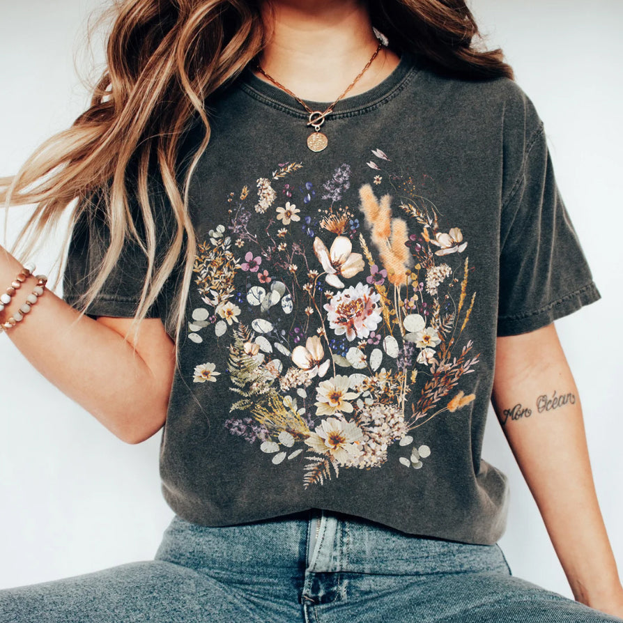 Vintage Pressed Flowers Shirt