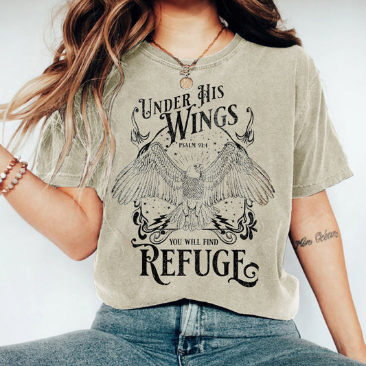 Under his wings you will find refuge T-Shirt