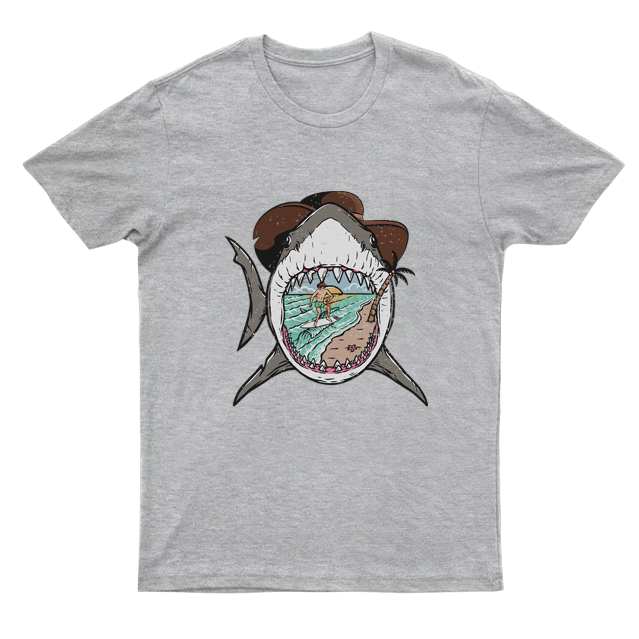 Surfing Shark Cowboy T-Shirts