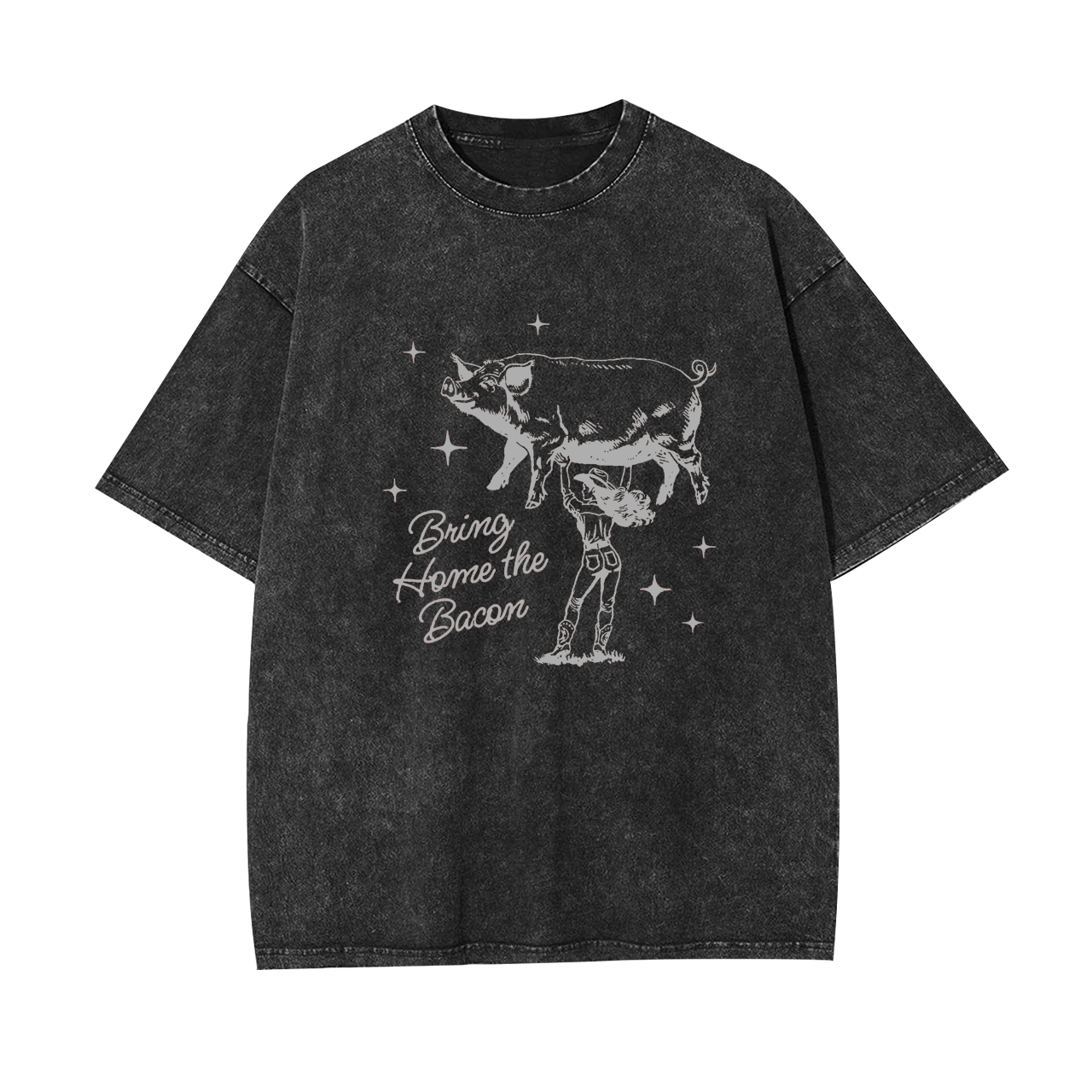 Retro Cowgirl Bring Home the Bacon Garment-dye Tees