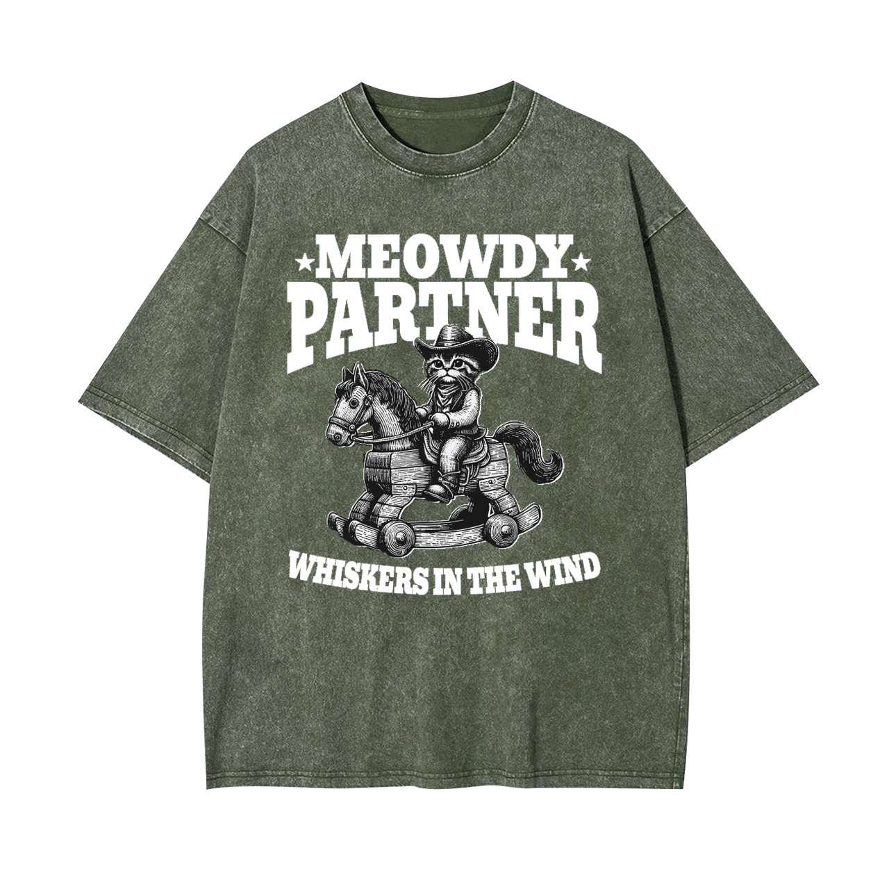 Meowdy Partner Cowboy Cat Garment-dye Tees