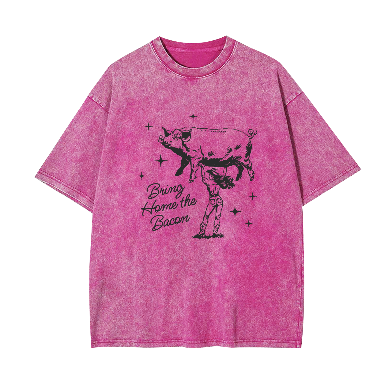 Retro Cowgirl Bring Home the Bacon Garment-dye Tees