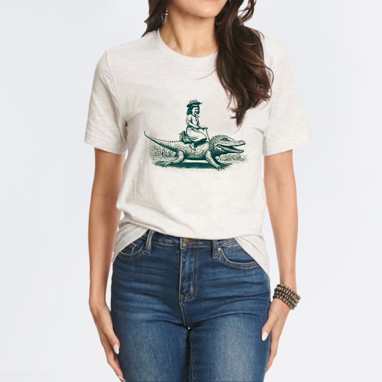 Girl Riding an Alligator T-Shirts