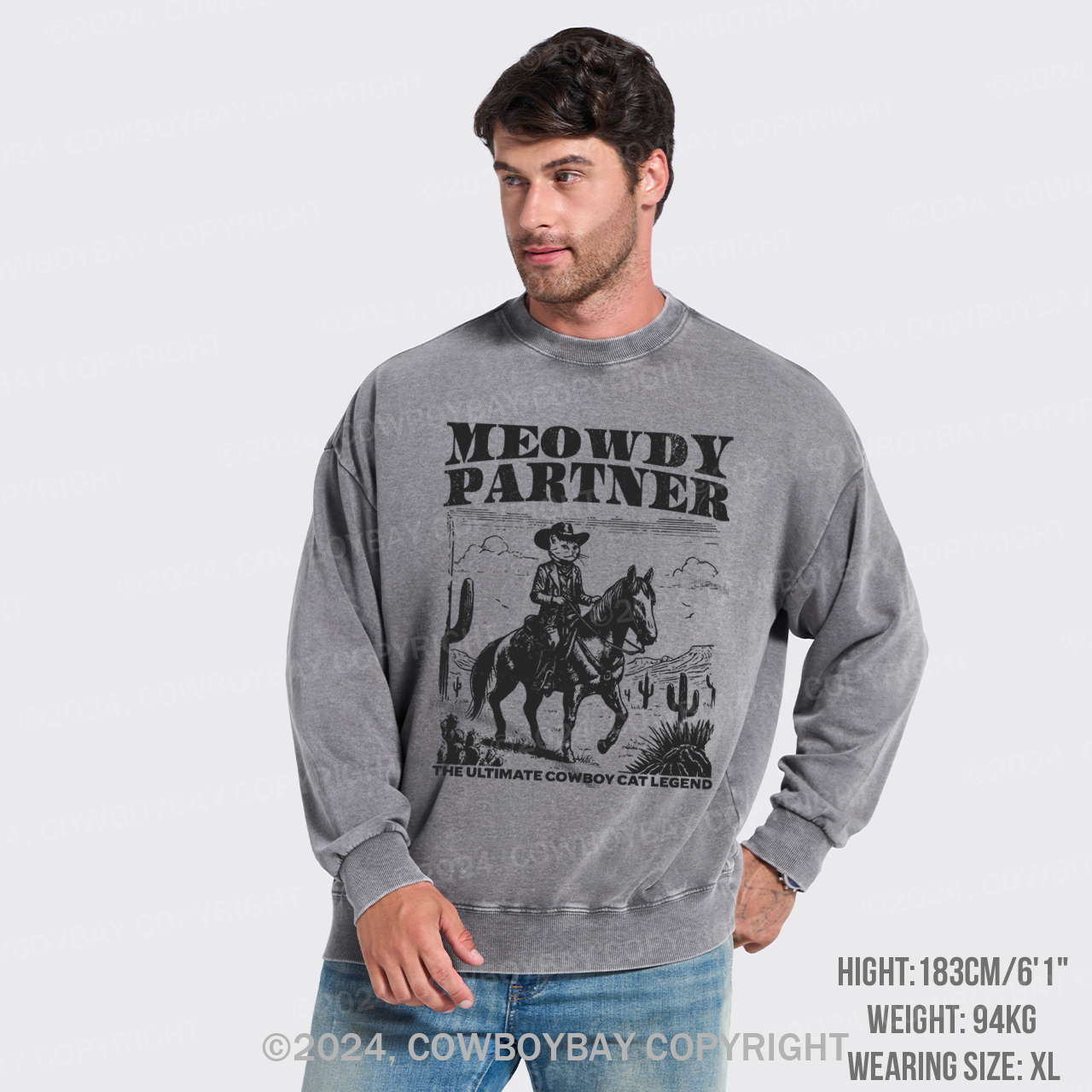 The Ultimate Cowboy Cat Legend ashed Sweatshirts