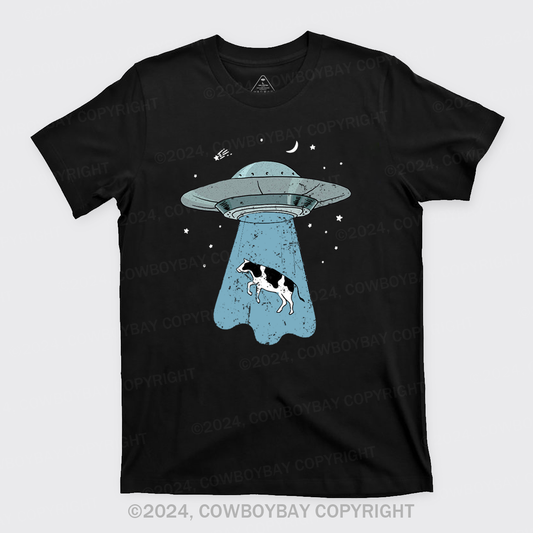 Funny UFO Alien Cow  T-Shirts