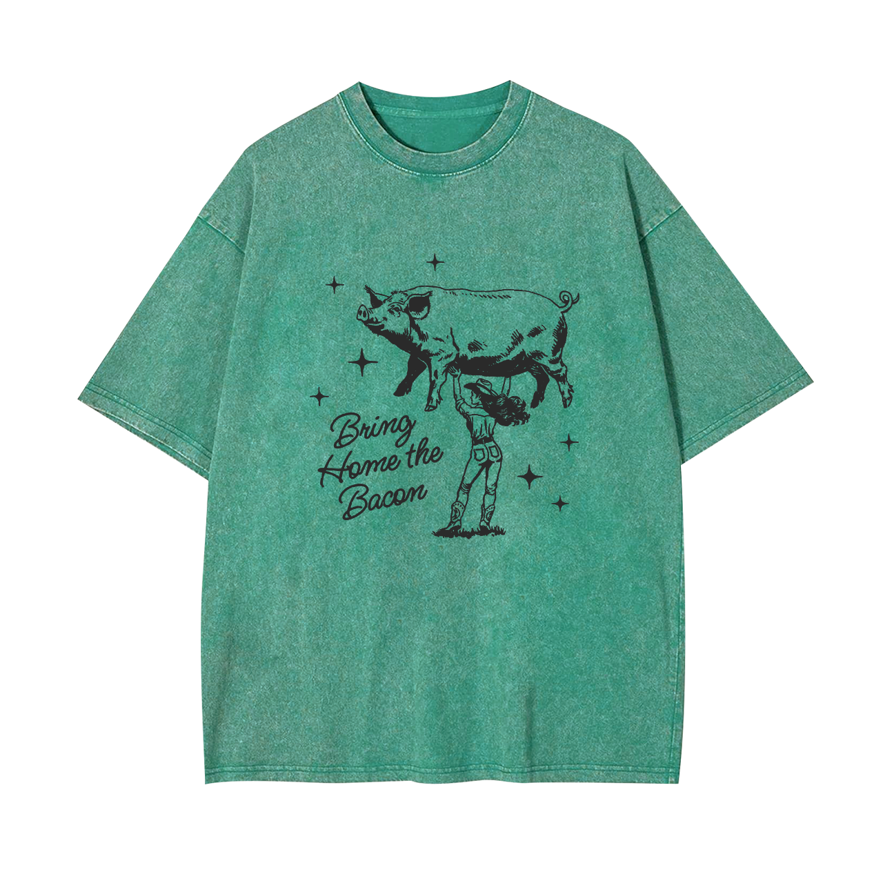 Retro Cowgirl Bring Home the Bacon Garment-dye Tees