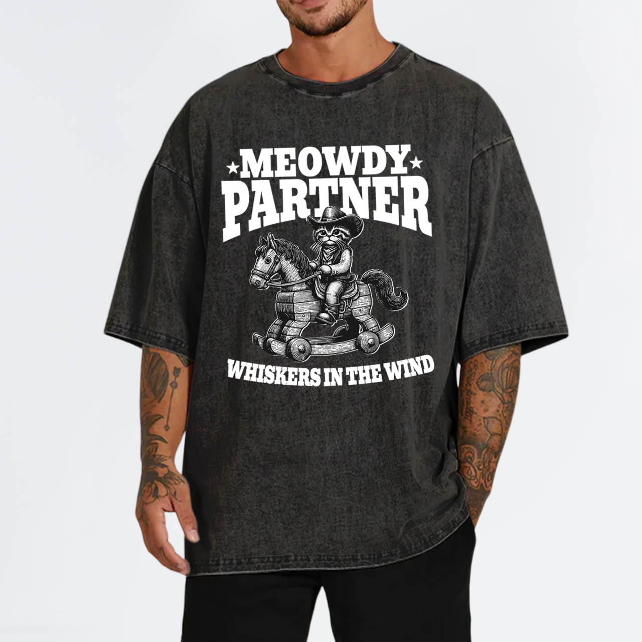 Meowdy Partner Cowboy Cat Garment-dye Tees