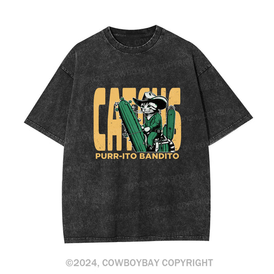 Cowboy Cat With Funny Cactus Garment-dye Tees