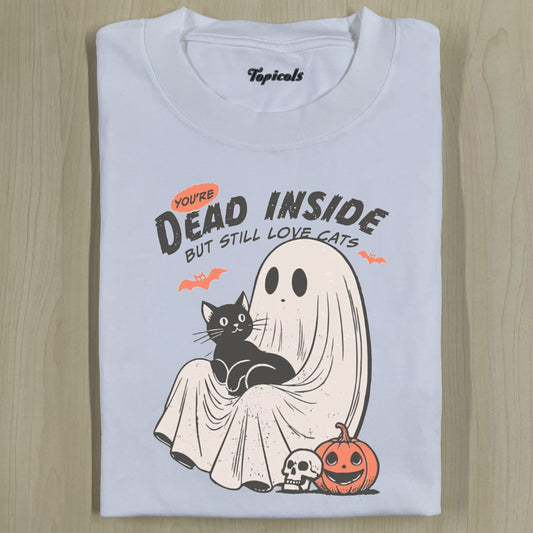 DEAD INSIDE BUT LOVE CATS HALLOWEEN TEE