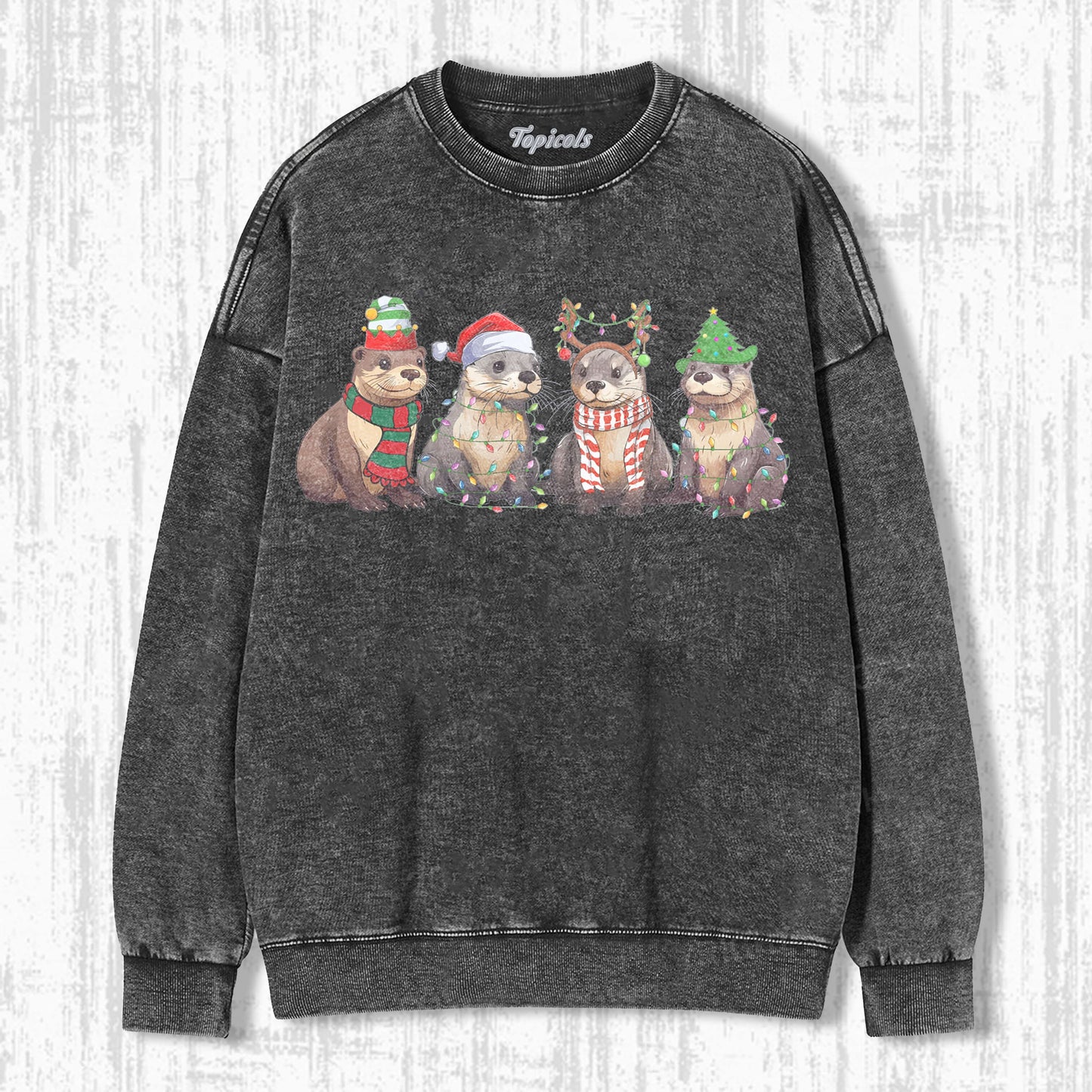 OTTERS CHRISTMAS LIGHTS  SWEATSHIRTS