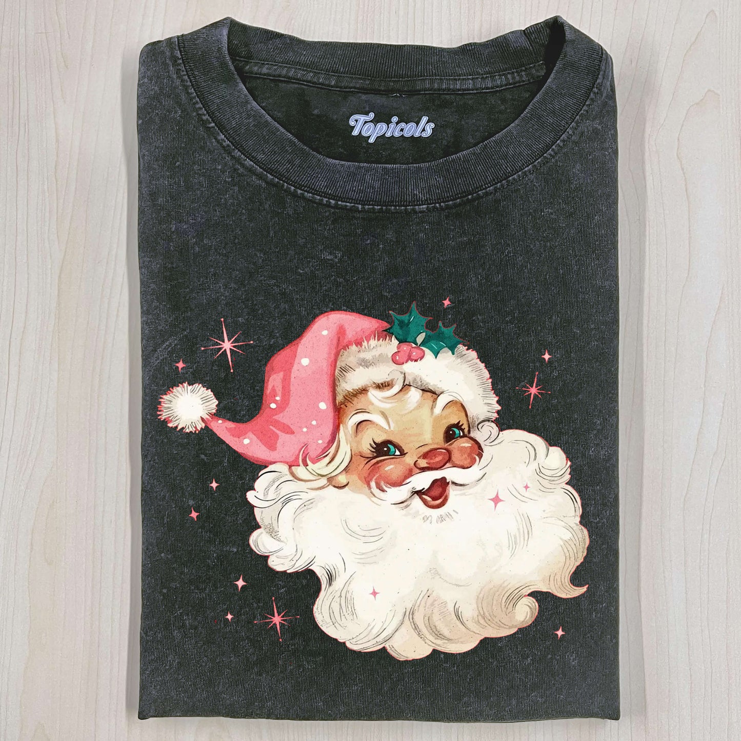 PINK SANTA RETRO CHRISTMAS T-SHIRTS 