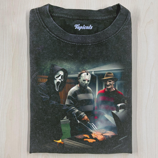 VINTAGE HORROR MOVIE CHARACTERS T-SHIRT