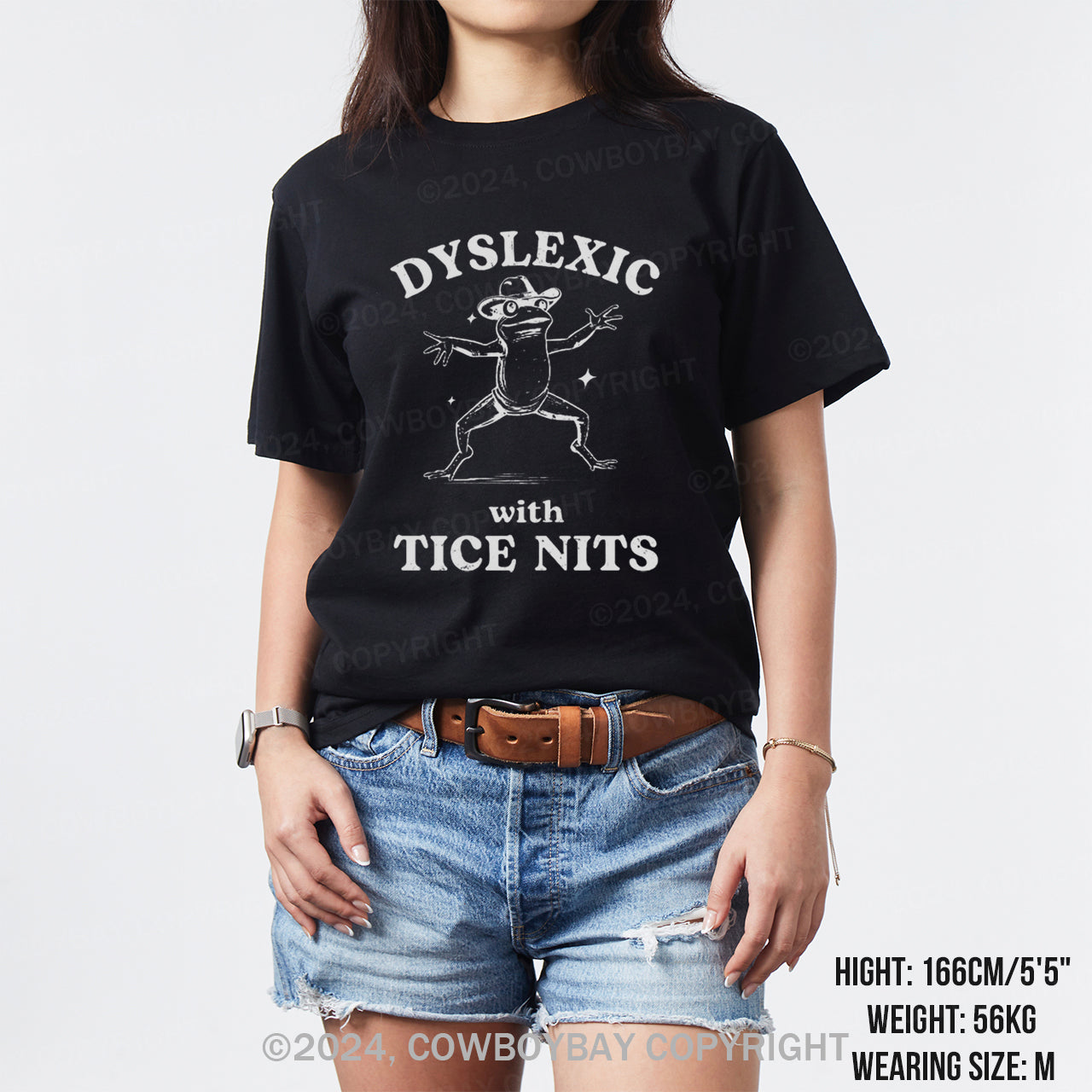 Dyslexic With Tice Nits Funny Frog T-Shirts