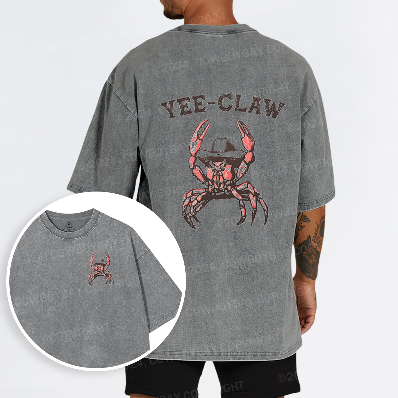 Yee Claw Yee Haw Crab Garment-dye Tees