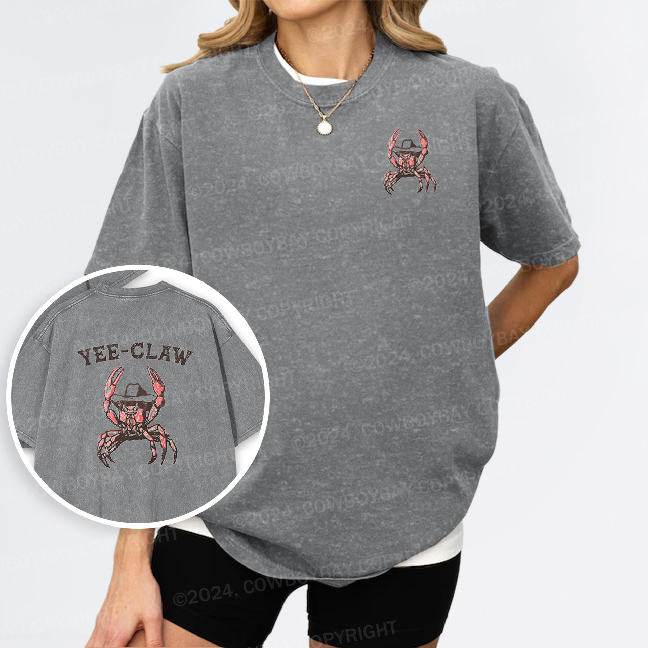 Yee Claw Yee Haw Crab Garment-dye Tees