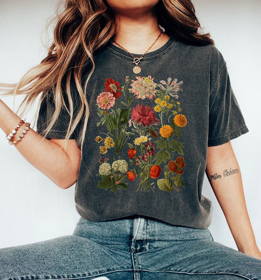 Cottagecore Vintage Flowers T-shirt